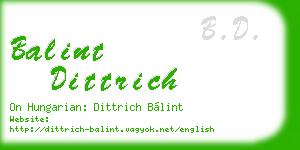 balint dittrich business card